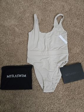 MYRASWIM Women’s One-Piece Swimsuit in Beige